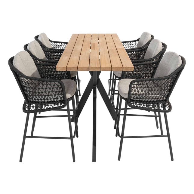 4 Seasons Outdoor Tramonti Bar Sitz + Taste 4SO Prado Bar Tisch Teak 200 cm