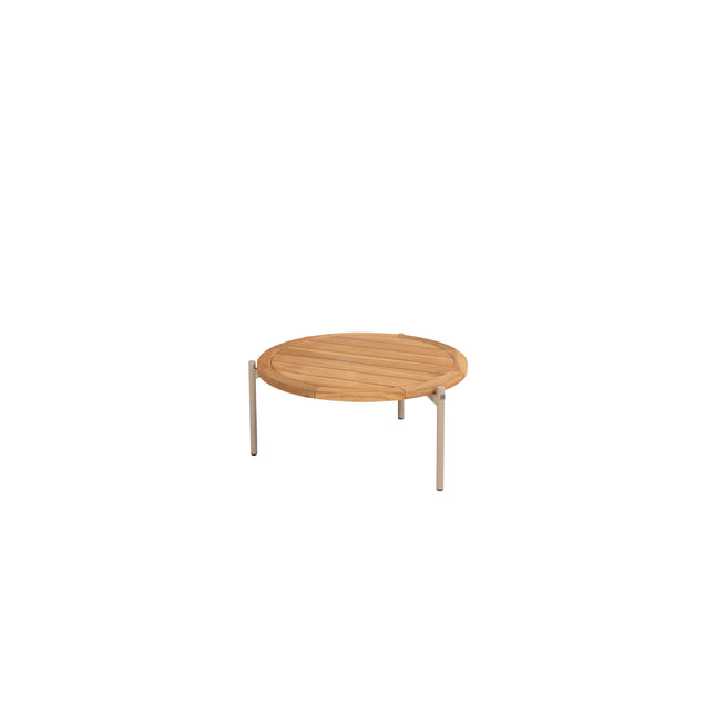 4 Seasons Outdoor Comino Lounge Sofa + Volta Seiten Tabelle 45 Ø cm Latte