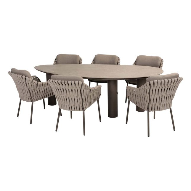 4 Jahreszeiten Outdoor Montera Dining + Arizona Tisch Keramikblatt Kieselform