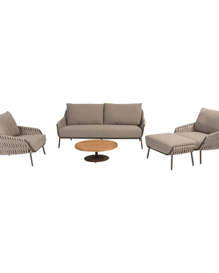 4 Seasons Outdoor Montera Lounge Set ohne Couchtisch + Fußstopp + Volta Couchtisch 80 Ø CM