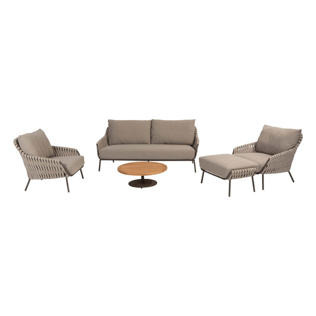 4 Seasons Outdoor Montera Lounge Set ohne Couchtisch + Fußstopp + Volta Couchtisch 80 Ø CM