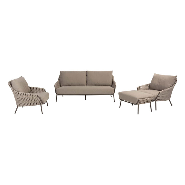 4 Seasons Outdoor Montera Lounge Set ohne Couchtisch + Fußschemel