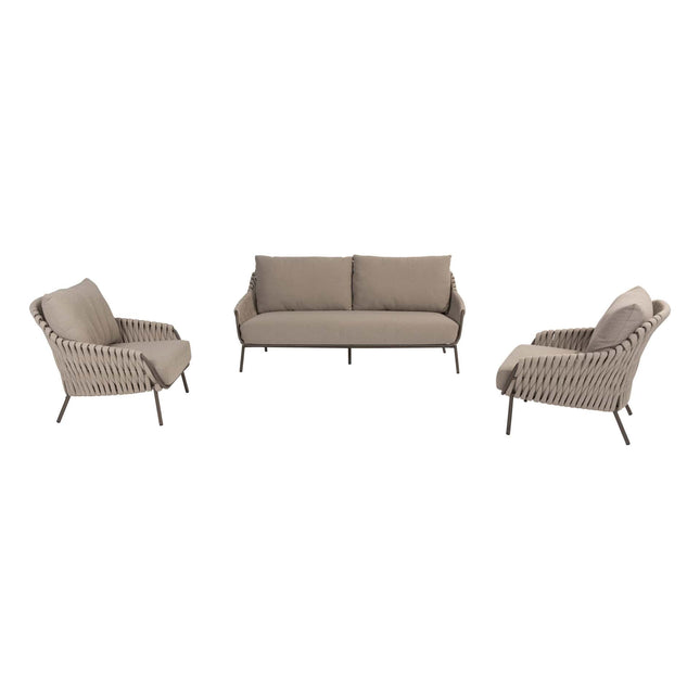 4 Seasons Outdoor Montera Lounge Set ohne Couchtisch + Fußstopp + Volta Couchtisch 80 Ø CM