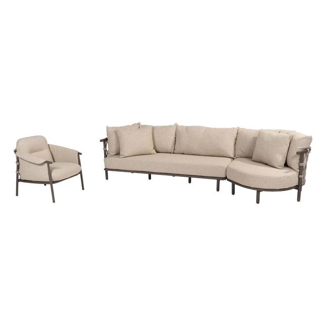 4 Seasons Outdoor Ezra Chaise Lounge Bank + Lounge Stuhl