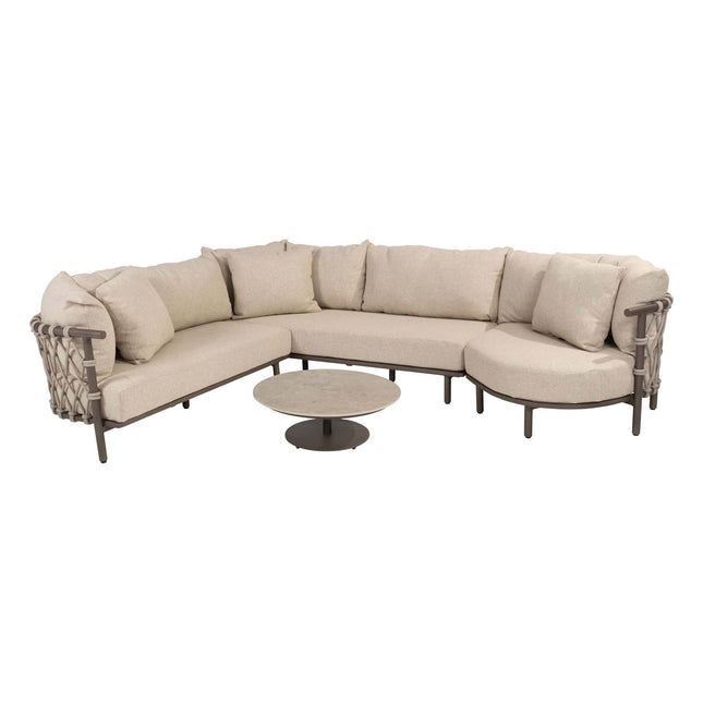 4 Seasons Outdoor Ezra Lounge Set + Boaz Couchtisch 80 Ø cm terre