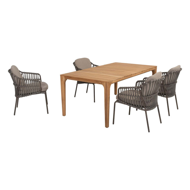 4 Seasons Outdoor Capalbio Essstuhl + Taste 4SO Liam Esstisch Teak 180 cm