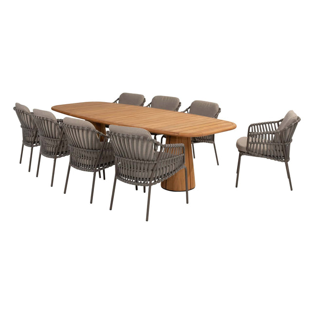 4 Seasons Outdoor Capalbio Essstuhl + Taste 4SO Capri Tisch-Fass-Form-Teak 280 cm