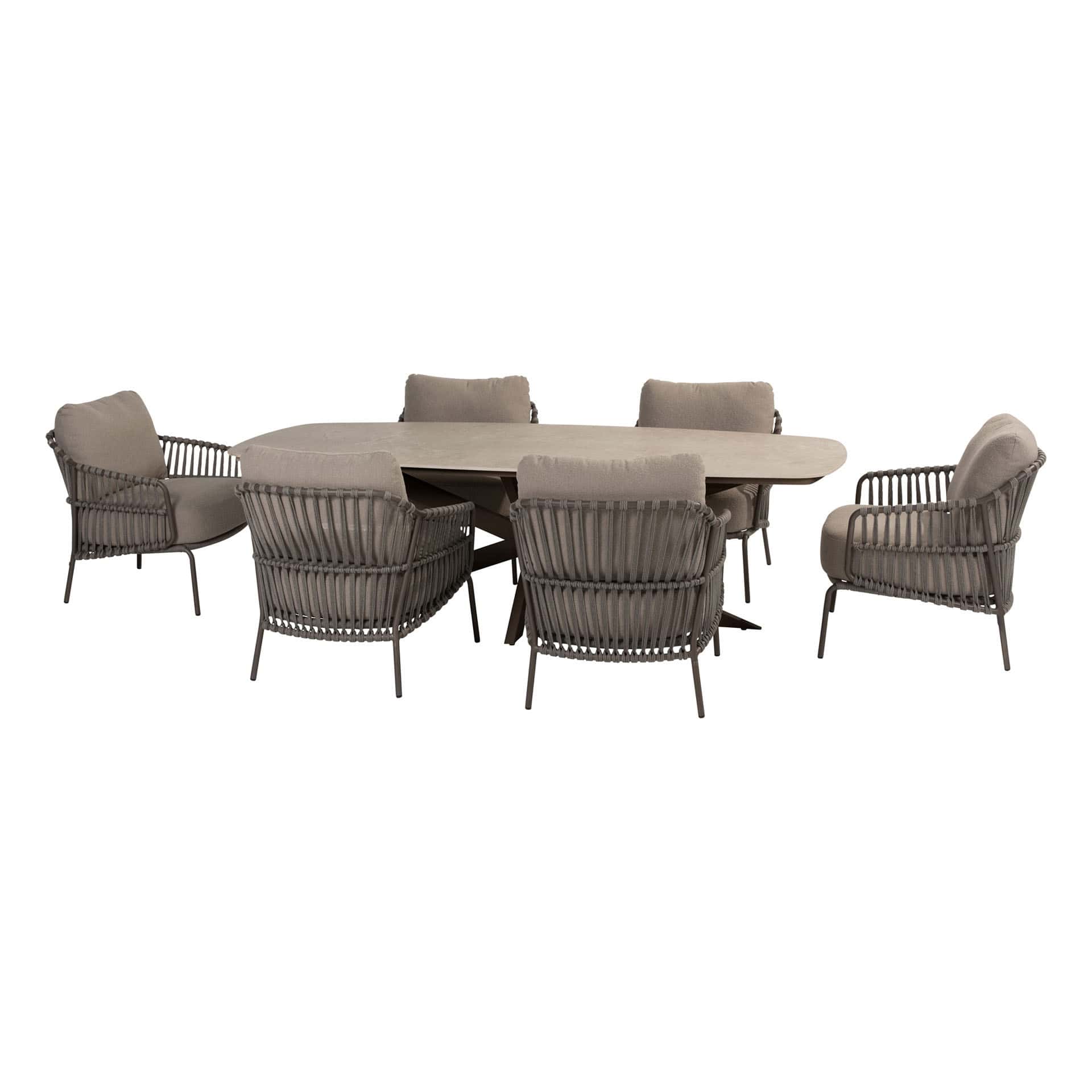 4SO Capalbio low dining set (6 st.) met Nevada tafel 250x105cm - afbeelding 16