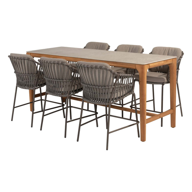 4 Jahreszeiten Outdoor Capalbio High Dining Chair + Taste 4SO Liam High Ess Tisch mit Keramikblatt 220 cm