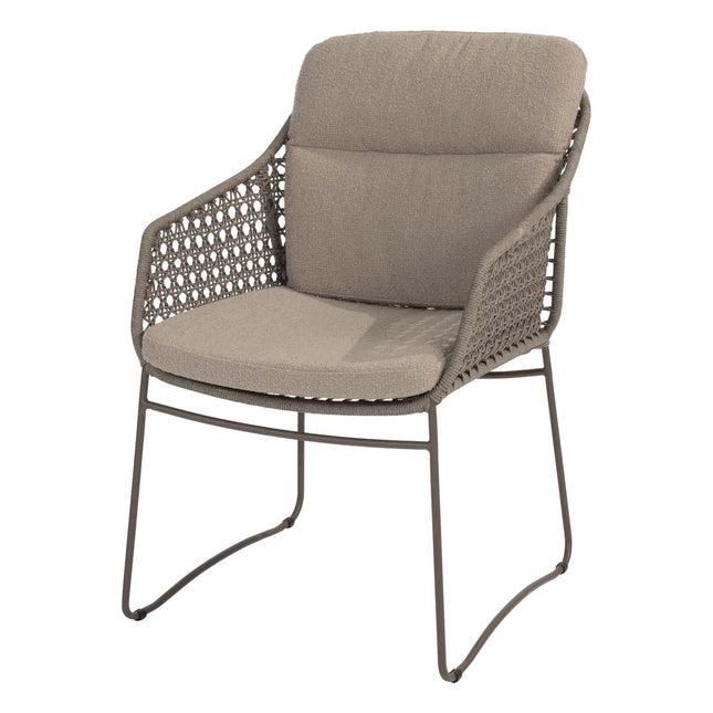 4 Seasons Outdoor Moretti High Back Speisesuhl + Arizona Tisch Keramikblatt Kieselform 240 cm