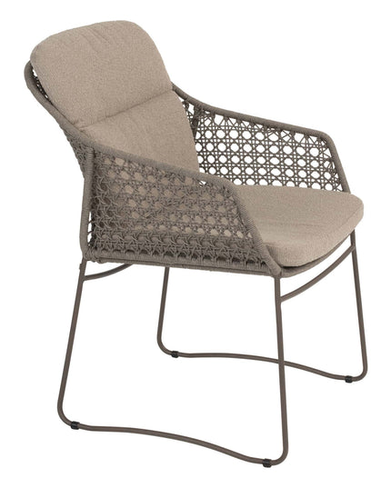 4 Seasons Outdoor Moretti High Back Speisestuhl + Geschmack 4SO Prado Tisch mit Keramiktisch Top Barrel Terre 240 cm