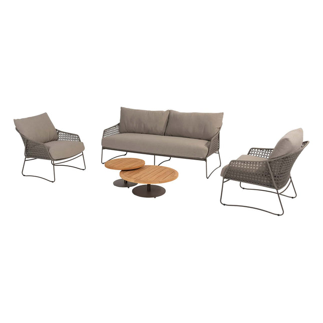 4 Seasons Outdoor Moretti Lounge Set + Volta Kaffeetische Terre