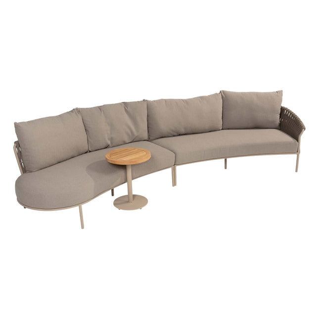 4 Seasons Outdoor Comino Lounge Sofa + Volta Seiten Tabelle 45 Ø cm Latte