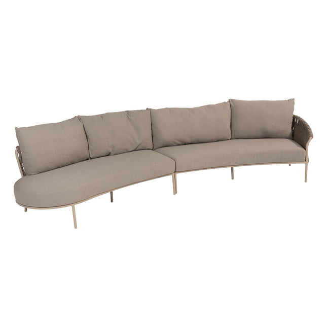 4 Seasons Outdoor Comino Lounge Sofa + Volta Seiten Tabelle 45 Ø cm Latte