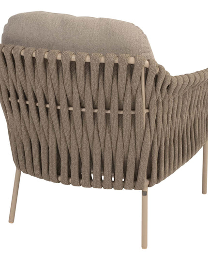 4 Seasons Outdoor Garden Set Comino Low Dining Chair + Geschmack 4SO Donato Low Esstisch Latte 160 cm Ø