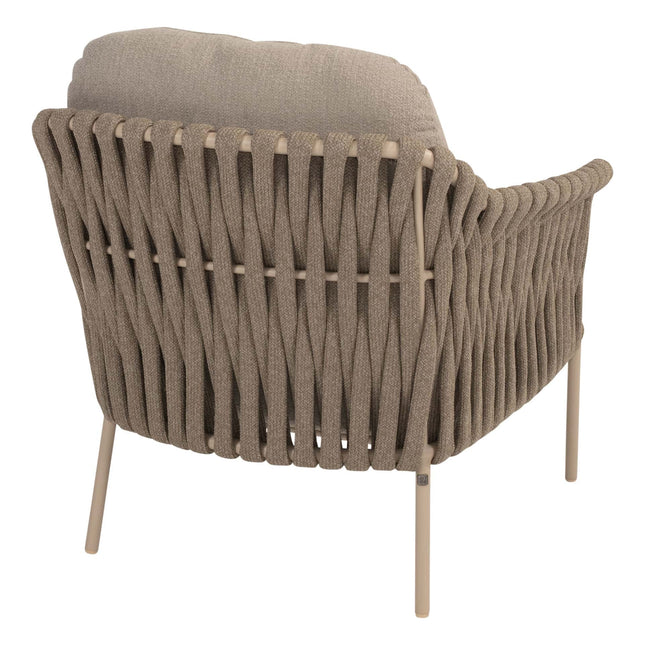 4 Seasons Outdoor Garden Set Comino Low Dining Chair + Taste 4SO Donato Low Esstisch Latte 160 cm Ø
