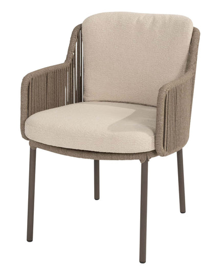 4 Seasons Outdoor Bernini Essstuhl + Taste 4SO Prado Teak Tisch Oval 240 cm Terre Onderstel