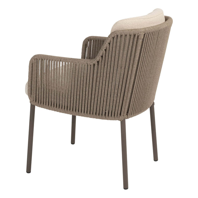 4 Seasons Outdoor Bernini Essstuhl Terre + Vermont Esstisch mit Keramiktisch Top Terre 75 x 75 cm