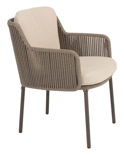 4 Seasons Outdoor Bernini Essstuhl + Taste 4SO Prado Teak Tisch Oval 240 cm Terre Onderstel