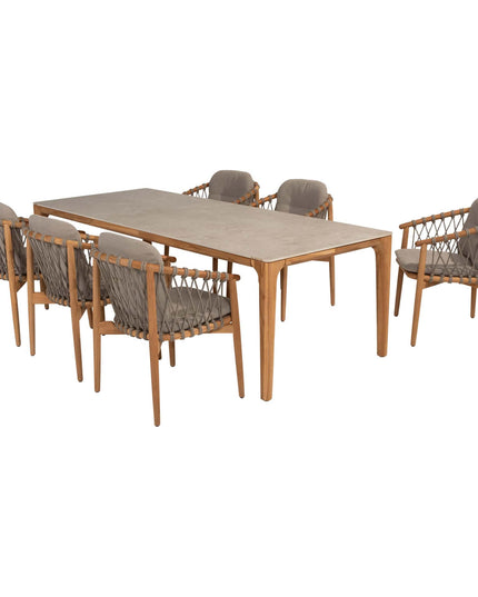 4 Seasons Outdoor Nora Essstuhl + Taste 4SO Liam Esstisch mit Keramiktisch Top 240 cm