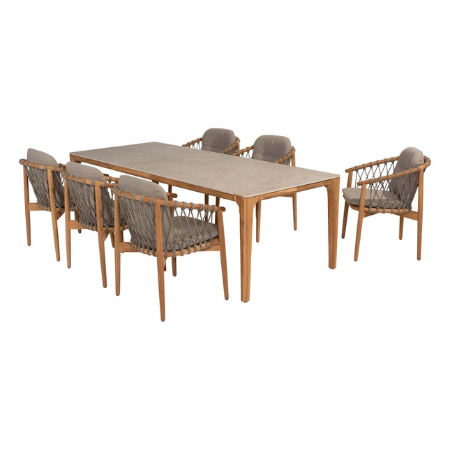 4 Seasons Outdoor Nora Essstuhl + Taste 4SO Liam Esstisch mit Keramiktisch Top 240 cm