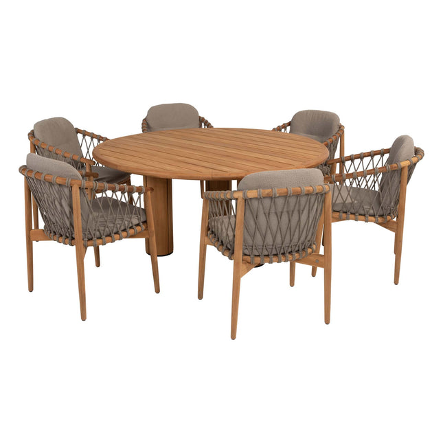 4 Seasons Outdoor im Freien Nora Essstuhl + Taste 4SO Korsica Tisch Teak 160 Ø CM