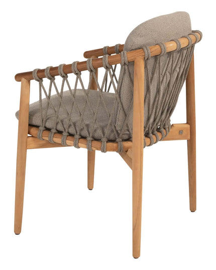 4 Seasons Outdoor Nora Essstuhl + Taste 4SO Prado Teaktisch 130 Ø CM Teak -Basis