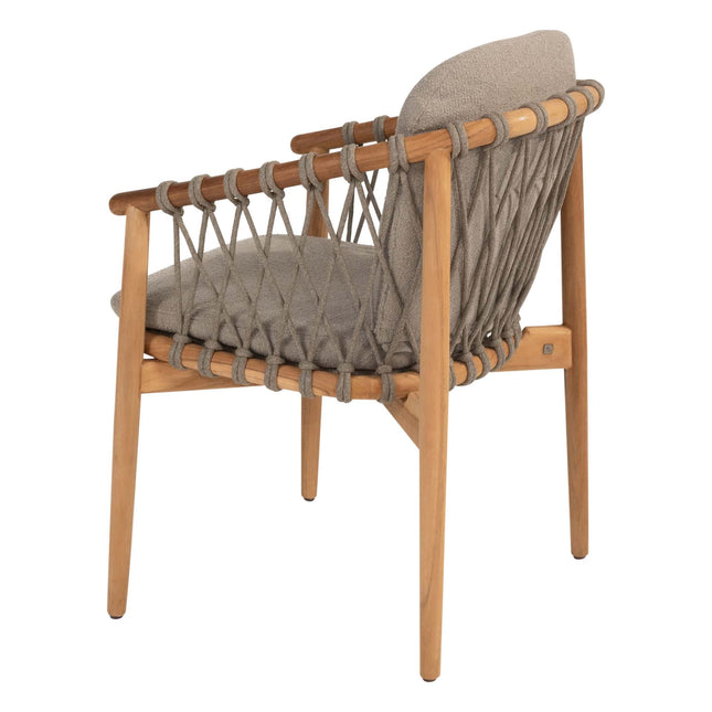 4 Seasons Outdoor Nora Essstuhl + Taste 4SO Prado Teaktisch 130 Ø CM Teak -Basis