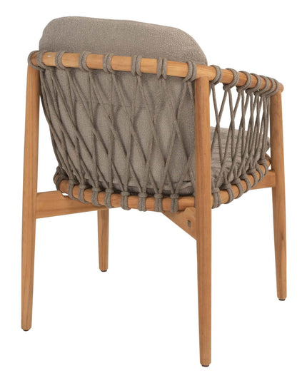 4 Seasons Outdoor Nora Essstuhl + Taste 4SO Prado Teaktisch 130 Ø CM Teak -Basis