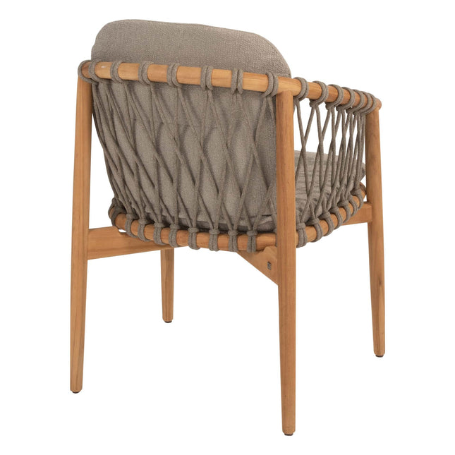 4 Seasons Outdoor Nora Essstuhl + Taste 4SO Prado Teaktisch 130 Ø CM Teak -Basis