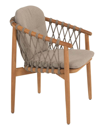 4 Seasons Outdoor Nora Essstuhl + Taste 4SO Prado Teaktisch 130 Ø CM Teak -Basis