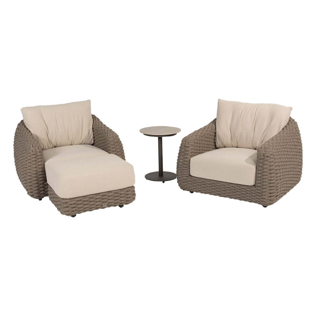 4 Seasons Outdoor Maxime Bistro Lounge Set + Boaz Side Table Terre