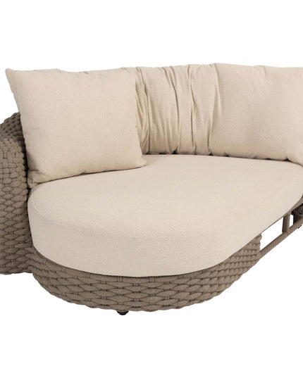 4 Seasons Outdoor Maxime Chaise Lounge Bank + Lounge Stuhl + Finn Couchtisch Kieselform