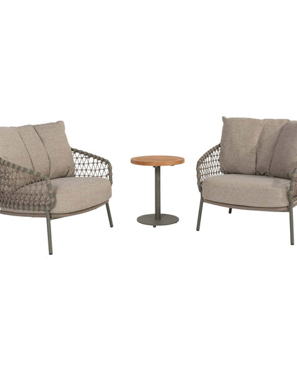 4 Seasons Outdoor Jura Bistro Lounge Set + Volta Seiten Tabelle 45 Ø CM Olive
