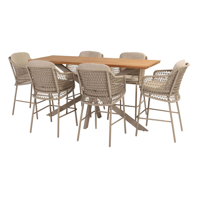 4 Seasons Outdoor Tramonti Bar Sitz + Taste 4SO Prado Bartafel Teak 200 cm Latte