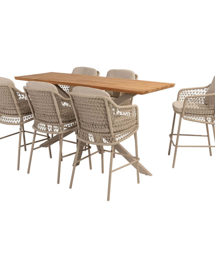 4 Seasons Outdoor Tramonti Bar Sitz + Taste 4SO Prado Bartafel Teak 200 cm Latte