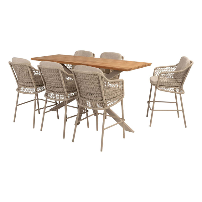 4 Seasons Outdoor Tramonti Bar Sitz + Taste 4SO Prado Bartafel Teak 200 cm Latte