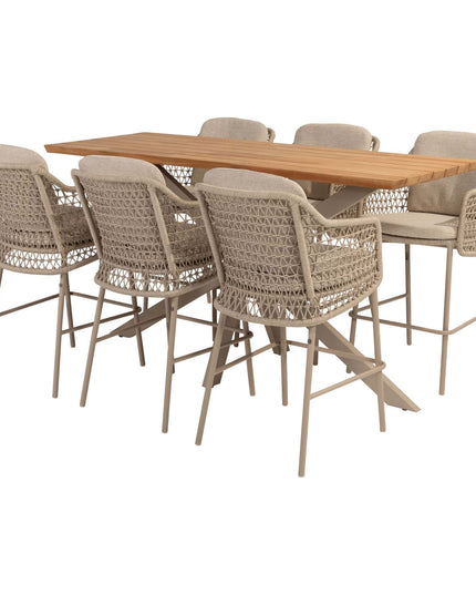 4 Seasons Outdoor Tramonti Bar Sitz + Taste 4SO Prado Bartafel Teak 200 cm Latte