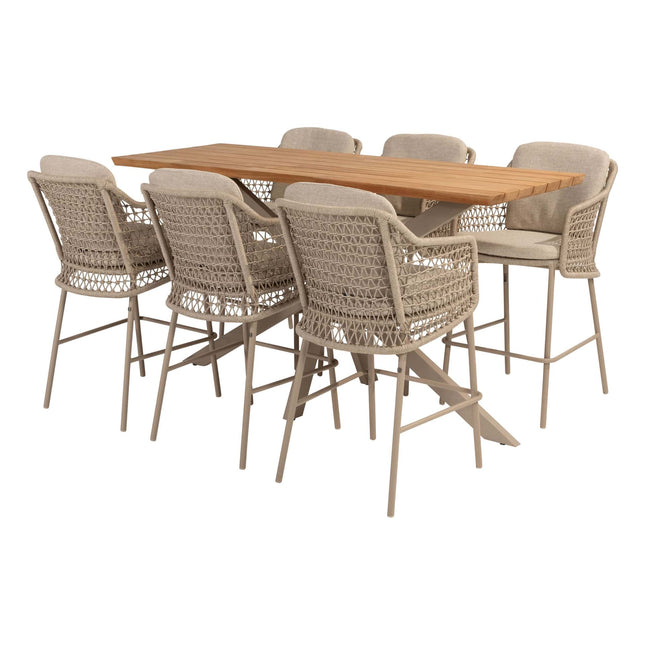 4 Seasons Outdoor Tramonti Bar Sitz + Taste 4SO Prado Bartafel Teak 200 cm Latte