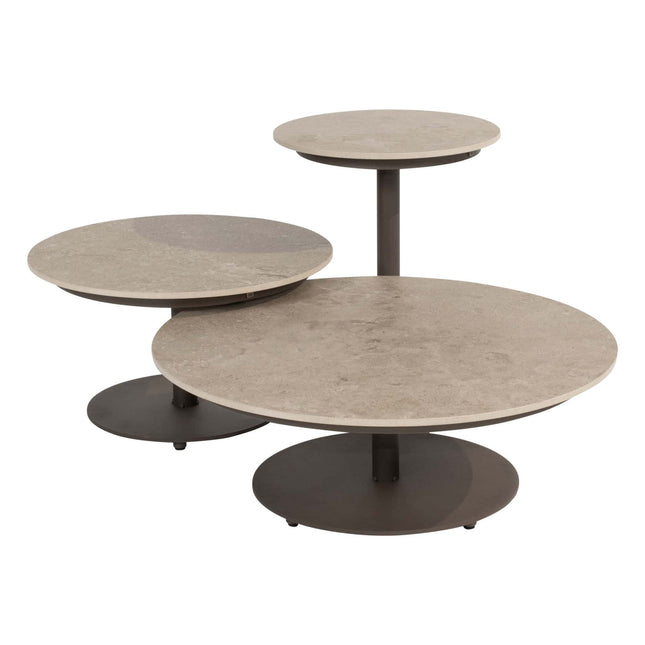 4 Seasons Outdoor Ezra Lounge Set + Boaz Couchtisch 80 Ø cm terre