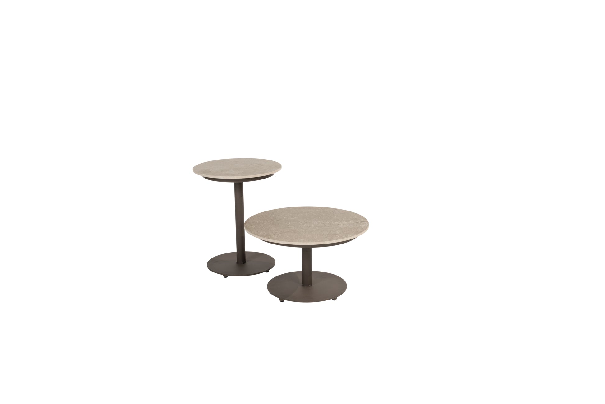 Boaz salontafels set van 2 keramiek Ø58 + Ø45 cm - Terre