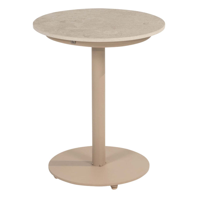 4 Seasons Outdoor Boaz Side Table mit Keramiktisch -Tisch, Zentralbein Latte 45 cm. Ø (H 55)