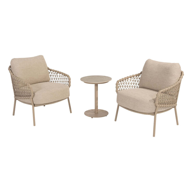 4 Seasons Outdoor Sardinia Bistro Lounge Set + Boaz Seitentabelle 45 Ø CM