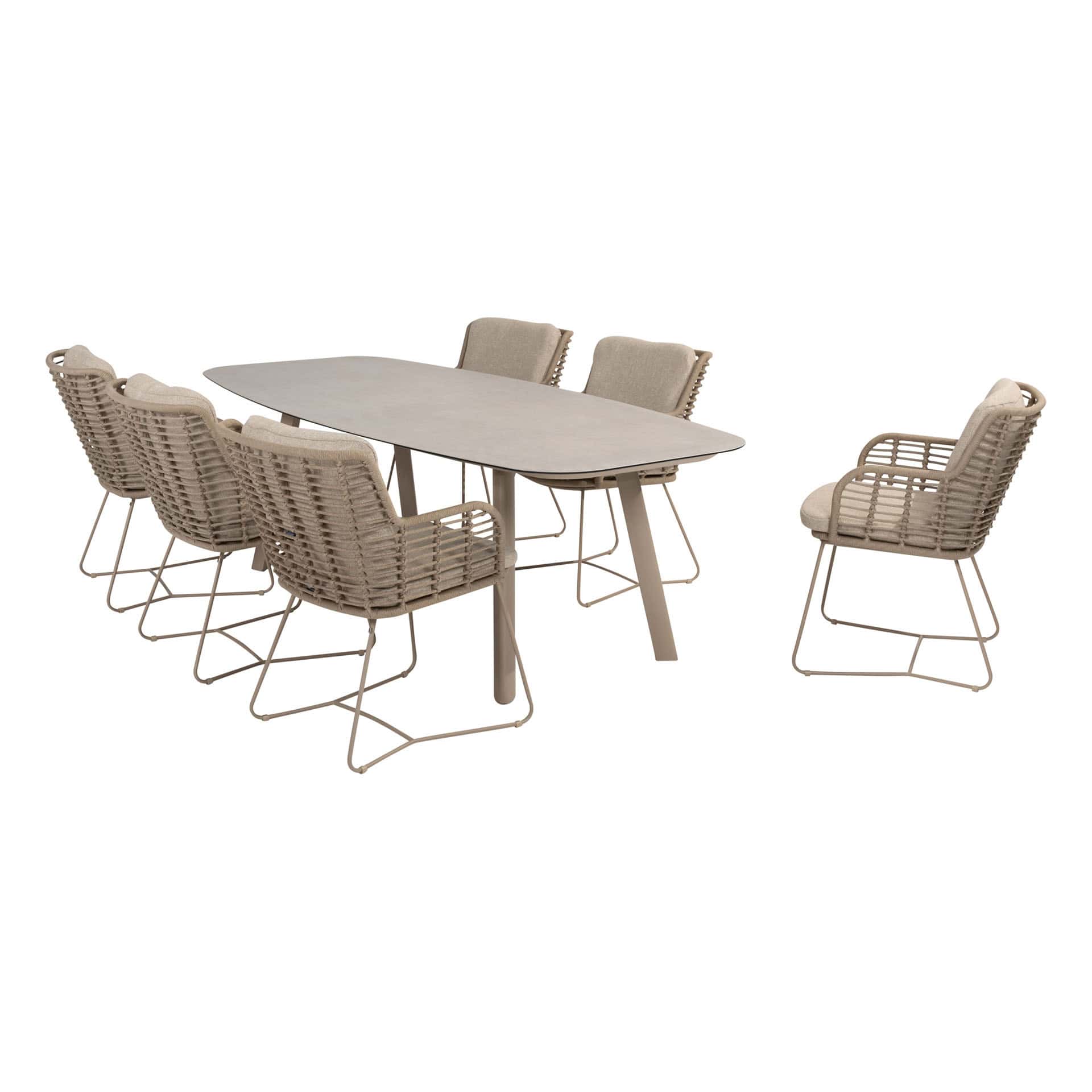 4SO Fabrice dining set latte (6 st.) + Taste 4SO Manolo tafel 240x103cm - afbeelding 18