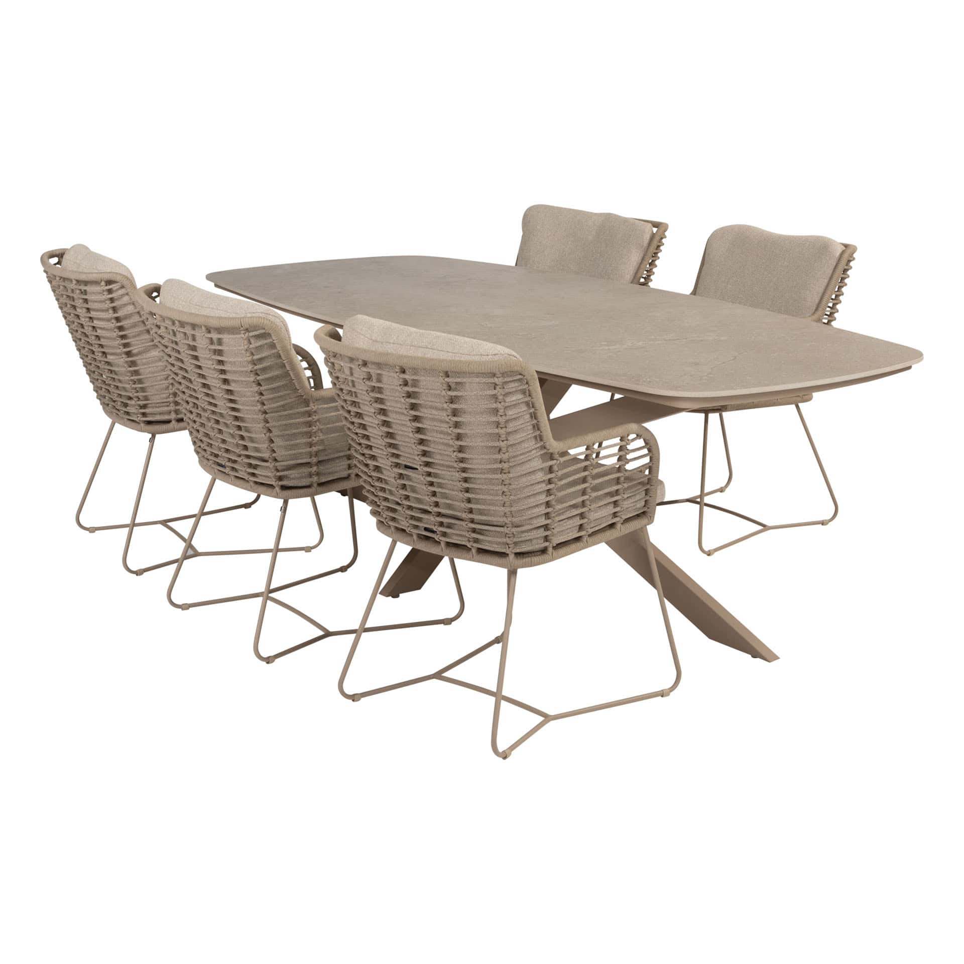 4SO Fabrice dining set latte (6 st.) + Taste 4SO Prado tafel 240x105cm - afbeelding 6
