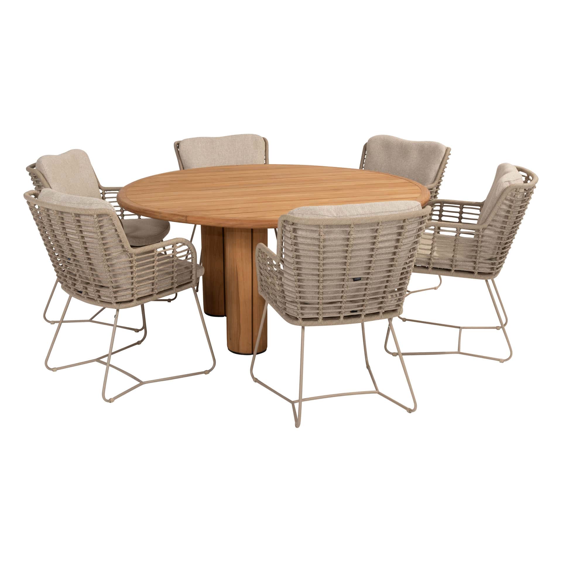 4SO Fabrice dining set latte (6 st.) + Taste 4SO Corsica tafel ⌀160cm - afbeelding 17