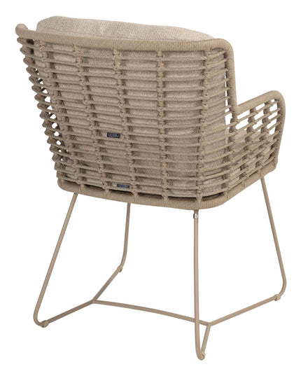 4 Seasons Outdoor Fabrice Essstuhl Latte + Geschmack 4SO Korsica Tisch Kieselform Teak 240 cm
