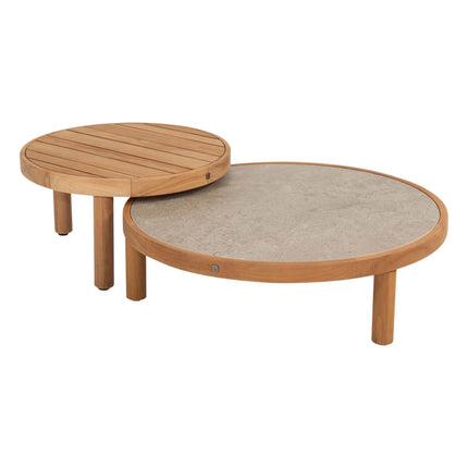 4 Seasons Outdoor Finn Couchtisch mit Keramiktisch Top 85 cm. Ø (H 25)