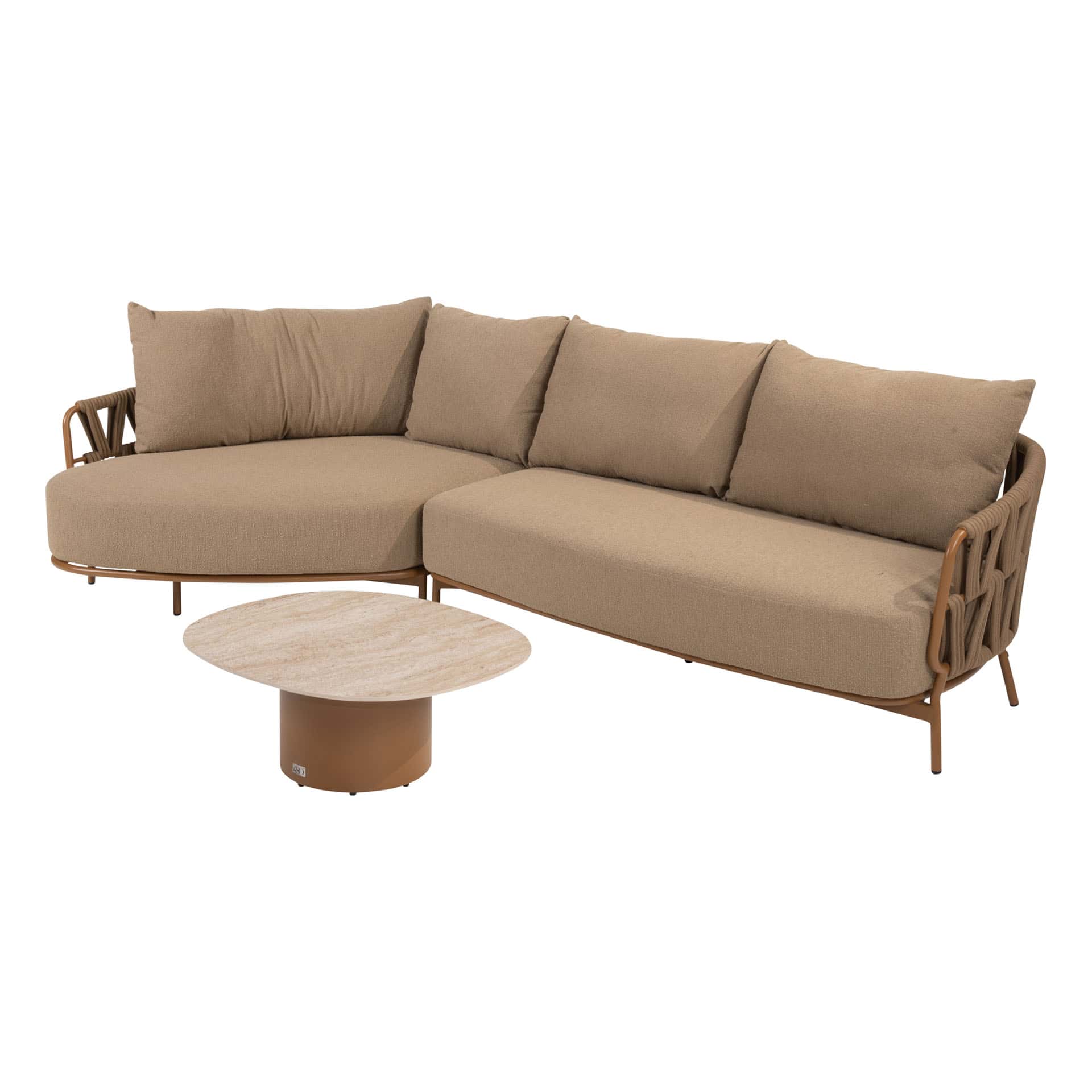 4SO Biarritz modulares Sofa mit Chaiselongue amber