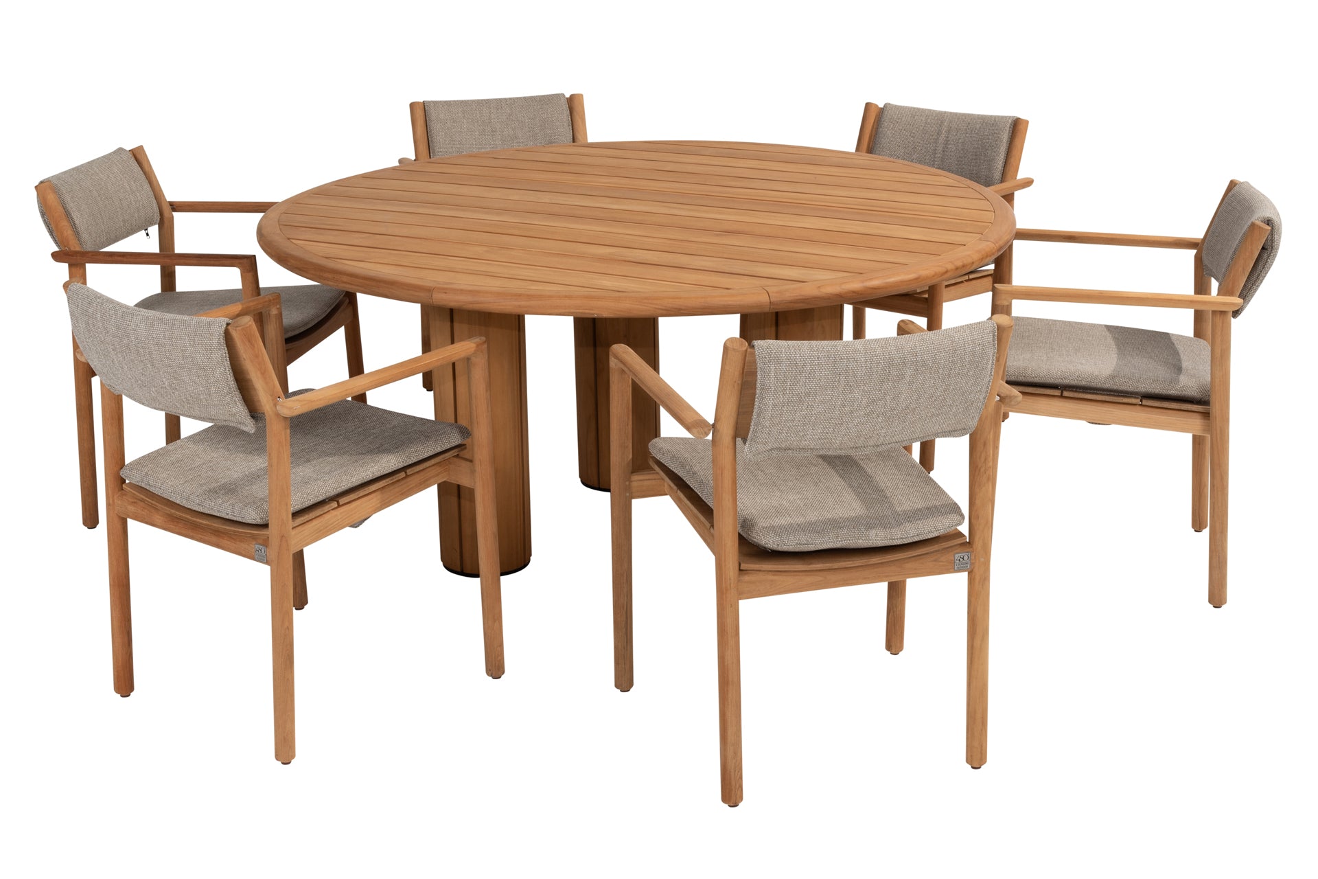Levi dining set with Corsica dining table teak 160cm - Complete Set